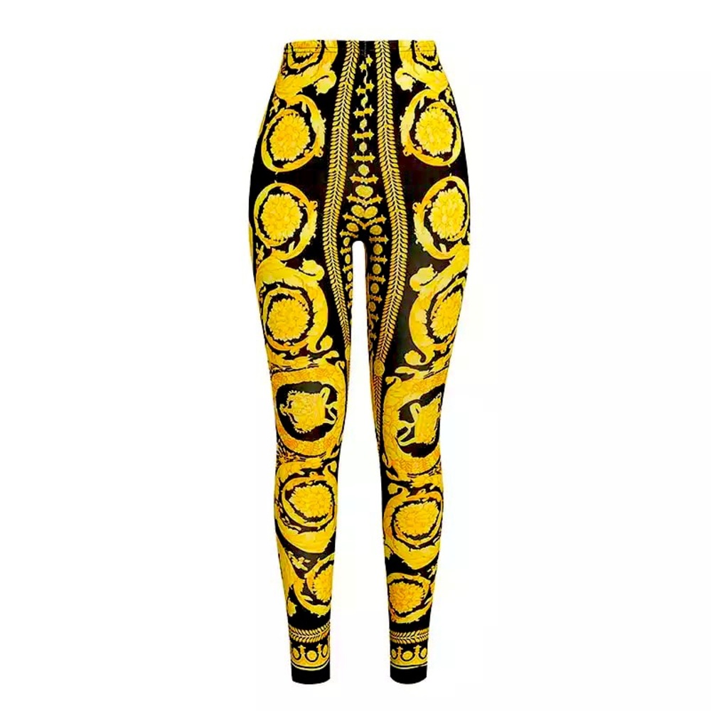 Long Leggings Print High Waist Skinny